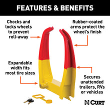 Load image into Gallery viewer, Curt Wheel Chock Lock (Yellow Powder Coat)