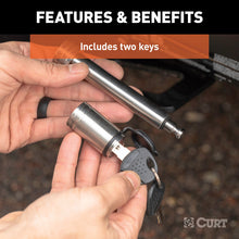 Load image into Gallery viewer, Curt 5/8in Hitch Lock (2in or 2-1/2in Receiver Barbell Stainless)