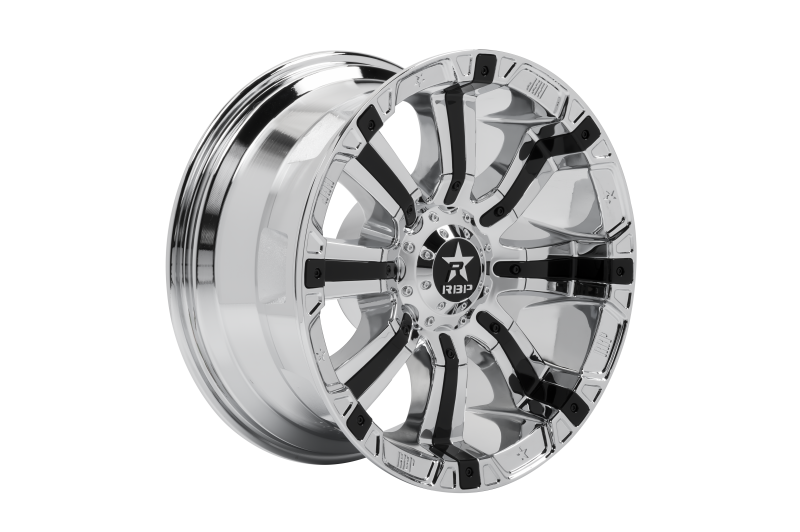 RBP 94R 20x10 8x170 BP / 6 BS 10mm Offset 125mm CB (Hub Centric) Chrome w/Black Inserts Wheel