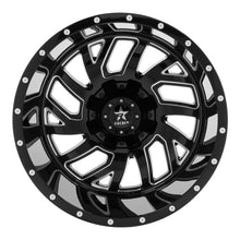 Load image into Gallery viewer, RBP 65R Glock 22x14 6x139.7 BP / 4.5 BS / -76mm Offset 108mm CB Gloss Black w/Machined Grooves Wheel
