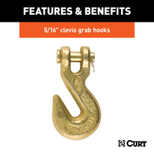 Load image into Gallery viewer, Curt 14ft Transport Binder Safety Chain w/2 Clevis Hooks (18800lbs Yellow Zinc)