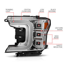 Load image into Gallery viewer, ANZO 18-20 Ford F-150 Full Led Projector Light Bar Style Headlights - Chrome Amber