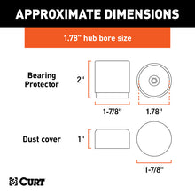 Load image into Gallery viewer, Curt 1.78in Bearing Protectors &amp; Covers (2-Pack)