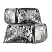 Load image into Gallery viewer, xTune Ford Ranger 93-97 Crystal Headlights w/ Corner Lights 4pcs Sets Chrome HD-JH-FR93-SET-C