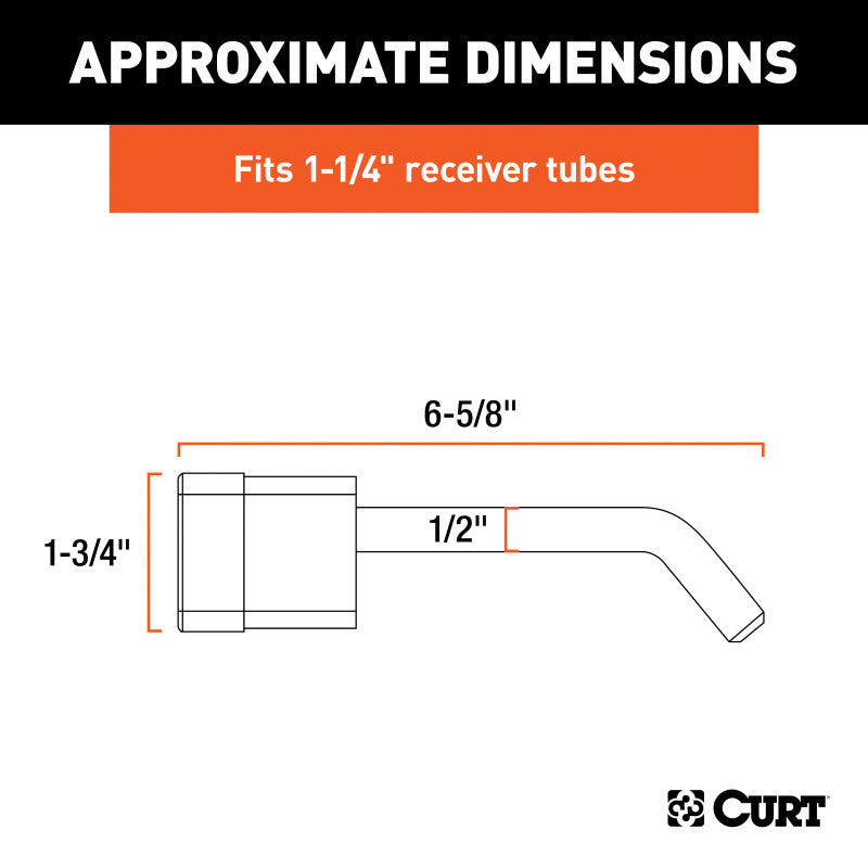 Curt 1/2in Hitch Lock (1-1/4in Receiver Deadbolt Chrome)