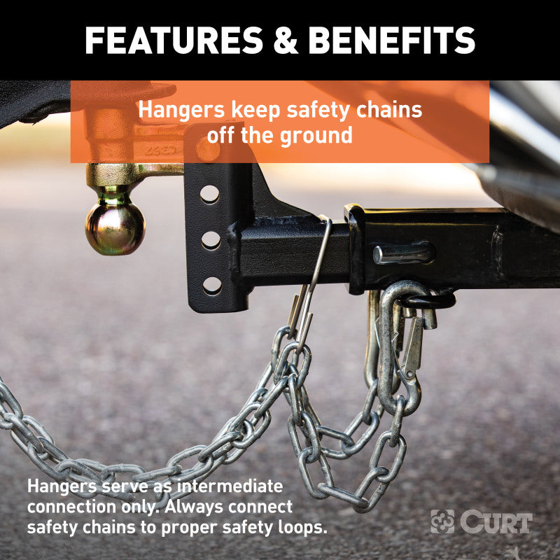 Curt Trailer Safety Chain Holder Bracket (2in Shank)