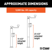 Load image into Gallery viewer, Curt Pipe-Mount Swivel Jack w/Top Handle (5000lbs 10in Travel)