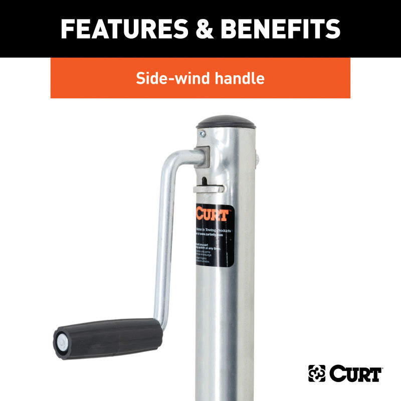 Curt Marine Jack w/8in Wheel (1500lbs 10in Travel Packaged)