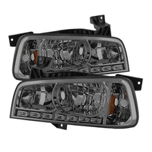 Load image into Gallery viewer, xTune Dodge Charger 06-10 1Pc LED Crystal Headlights Smoke HD-ON-DCH05-1PC-LED-SM
