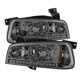 xTune Dodge Charger 06-10 1Pc LED Crystal Headlights Smoke HD-ON-DCH05-1PC-LED-SM