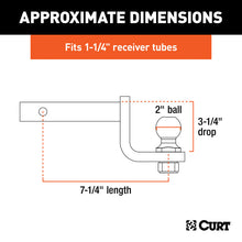 Load image into Gallery viewer, Curt Towing Starter Kit w/2in Ball (1-1/4in Shank 3500lbs 3-1/4in Drop)