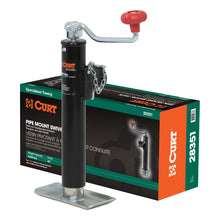 Load image into Gallery viewer, Curt Pipe-Mount Swivel Jack w/Top Handle (5000lbs 10in Travel Packaged)