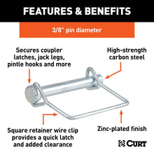 Load image into Gallery viewer, Curt 3/8in Safety Pin (2-3/4in Pin Length Packaged)