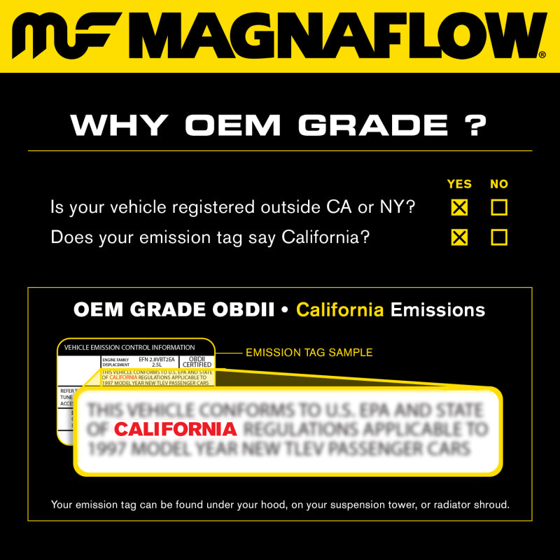 MagnaFlow Universal Catalytic Converter 3in In/Out Center/Center Oval w/ 02 Sensor