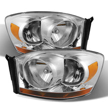 Load image into Gallery viewer, xTune Dodge Ram 06-08 w/ Chrome Bezel &amp; Amber Bar Headlights Chrome HD-JH-DRAM06-AM-C