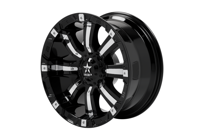 RBP 94R 20x10 Blank BP / -25mm Offset 78mm CB Black w/Chrome Inserts Wheel
