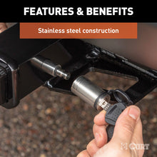 Load image into Gallery viewer, Curt 5/8in Hitch Lock (2in or 2-1/2in Receiver Barbell Stainless)