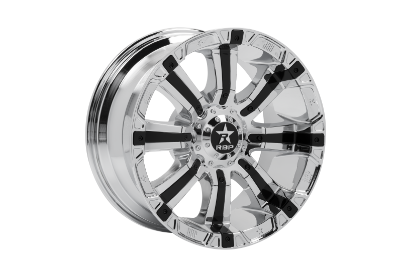 RBP 94R 20x10 8x170 BP / 6 BS 10mm Offset 125mm CB (Hub Centric) Chrome w/Black Inserts Wheel