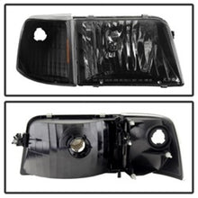 Load image into Gallery viewer, xTune Ford Ranger 93-97 Crystal Headlights w/ Corner Lights 4pcs Sets Black HD-JH-FR93-SET-BK