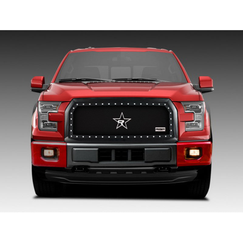 RBP RX-5 Halo Series Studded Frame 1pc. Grille 15-17 F-150 XLT Sport (Req Cut - Overlay OEM) - Black