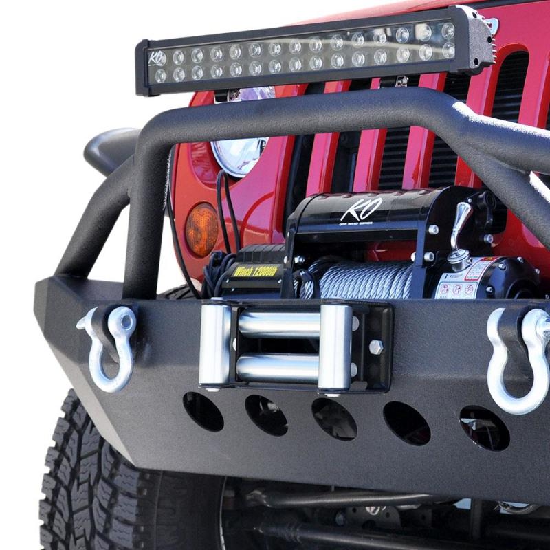 DV8 Offroad 07-18 Jeep Wrangler JK/JL FS-6 Mid Length Steel Front Bumper