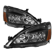 Load image into Gallery viewer, xTune Honda Accord 03-07 Amber Crystal Headlights Black HD-JH-HA03-AM-BK