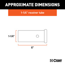 Load image into Gallery viewer, Curt 6in Raw Steel Receiver Tubing (1-1/4in Receiver)
