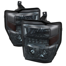 Load image into Gallery viewer, xTune Ford F250/350/450 Super Duty 08-10 Projector Headlights LED Halo Smoke PRO-JH-FS08-LED-SM