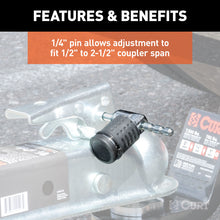 Load image into Gallery viewer, Curt Hitch &amp; Coupler Lock Set (2in Receiver 1/2in to 2-1/2in Latch 2in &amp; 2-1/2in Lip)