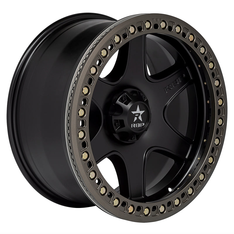 RBP 50R Cobra 17x9.0 6x139.7 BP / 4.5 BS / -12mm Offset 108mm CB Black w/Bronze Ring Wheel