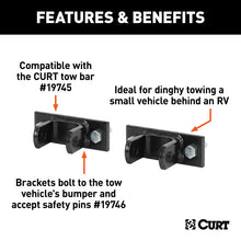 Load image into Gallery viewer, Curt Adjustable Tow Bar Bumper Brackets (1/2in Pin Holes)