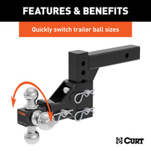 Load image into Gallery viewer, Curt Adjustable Tri-Ball Mount (2in Shank 1-7/8in 2in &amp; 2-5/16in Balls)