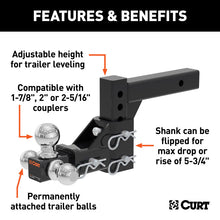 Load image into Gallery viewer, Curt Adjustable Tri-Ball Mount (2in Shank 1-7/8in 2in &amp; 2-5/16in Balls)
