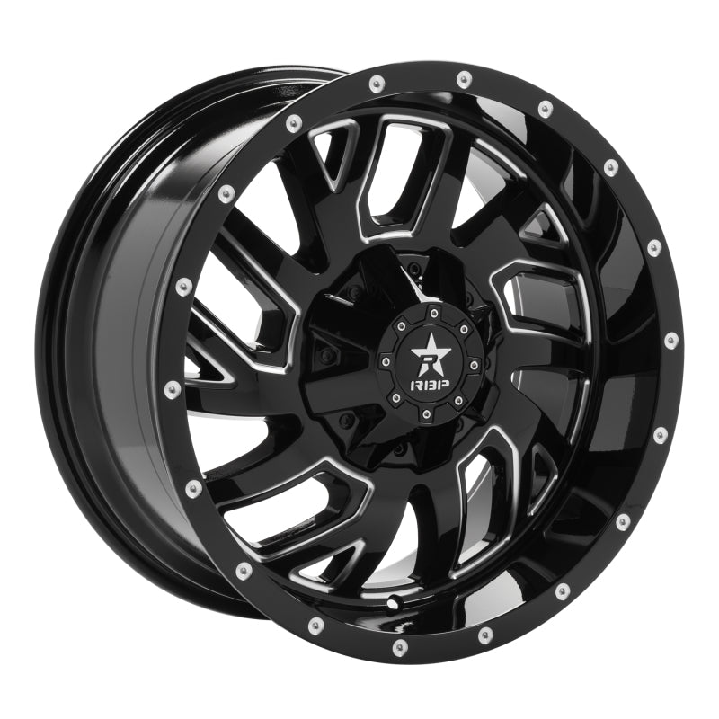RBP 65R Glock 20x10 6x135/139.7 BP / 5.5 BS / 0mm Offset 87mm CB Gloss Black Machined Grooves Wheel