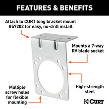 Load image into Gallery viewer, Curt Connector Mounting Bracket for 7-Way RV Blade (Zinc)