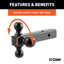 Load image into Gallery viewer, Curt Multi-Ball Mount (2in Solid Shank 1-7/8in 2in &amp; 2-5/16in Black Balls)