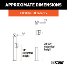 Load image into Gallery viewer, Curt Pipe-Mount Swivel Jack w/Top Handle (2000lbs 10in Travel)