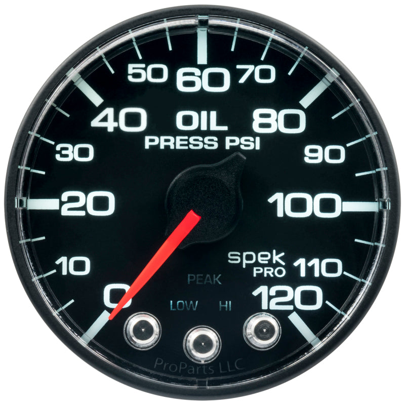 Autometer Spek-Pro 52.4mm 0-120 PSI Digital Stepper Motor Oil Pressure Gauge