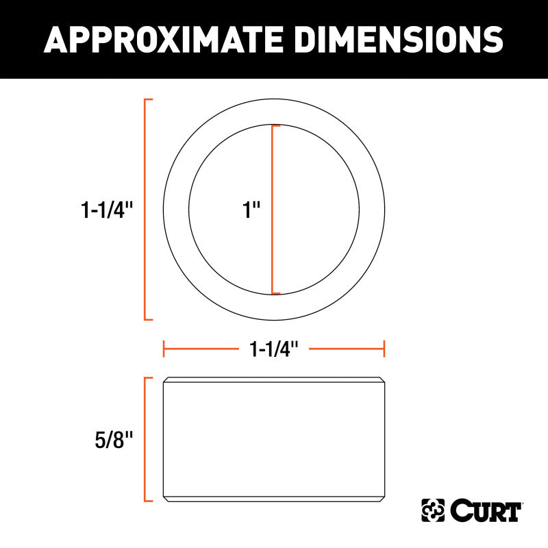 Curt Reducer Bushing (From 1-1/4in to 1in Shank Packaged)