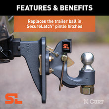 Load image into Gallery viewer, Curt Replacement SecureLatch 2in Pintle Ball (10000lbs 1-1/4 Shank)