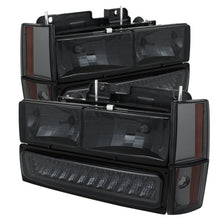 Load image into Gallery viewer, xTune GMC Yukon 92-93 Crystal Headlights w/ Corner &amp; LED Bumper Smoke HD-JH-GMCCK88-LED-AM-SM-SET