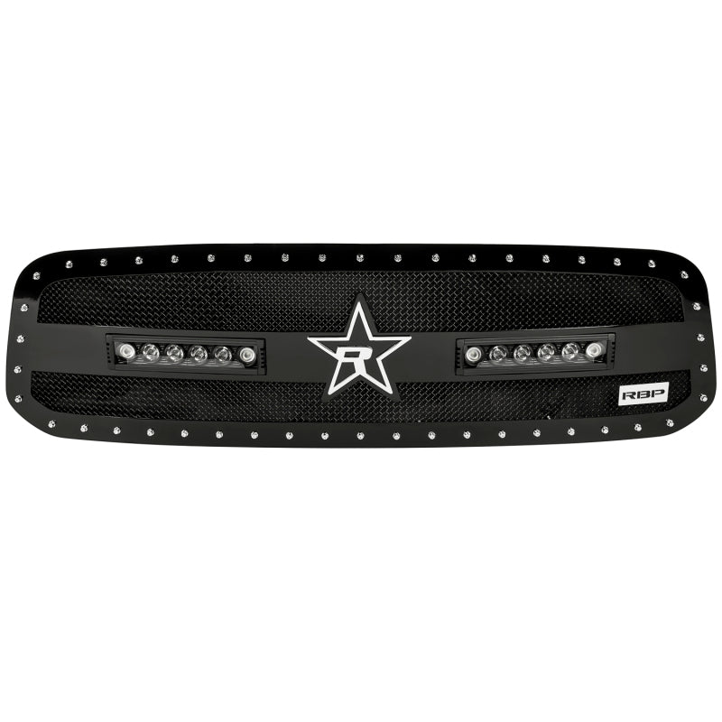 RBP RX-3 Midnight Edition Black LED Bar Grille (Studded) 13-17 Dodge Ram 1500