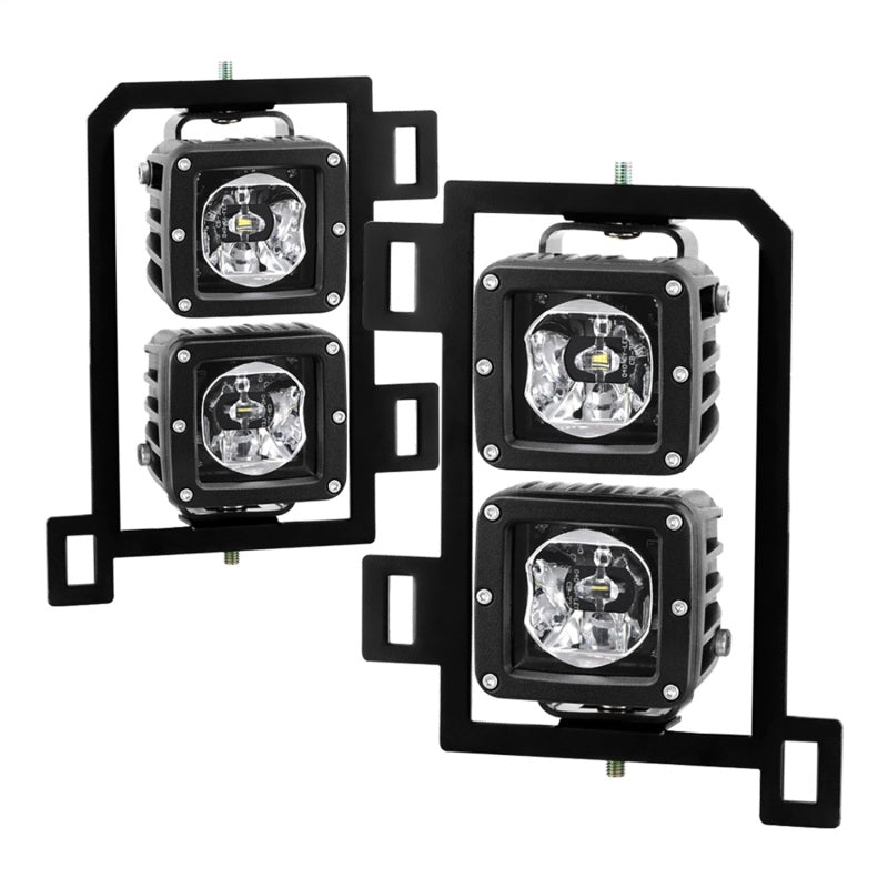 Spyder Dodge Ram 2013-2018 1500 Only Full LED Fog Lights W/Bracket and Universal Switch- Clear