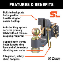 Load image into Gallery viewer, Curt SecureLatch Ball &amp; Pintle Hitch Combination (2in Ball 20000lbs)