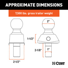 Load image into Gallery viewer, Curt RockerBall 2in Cushion Hitch Trailer Ball (1in Shank 7500lbs)