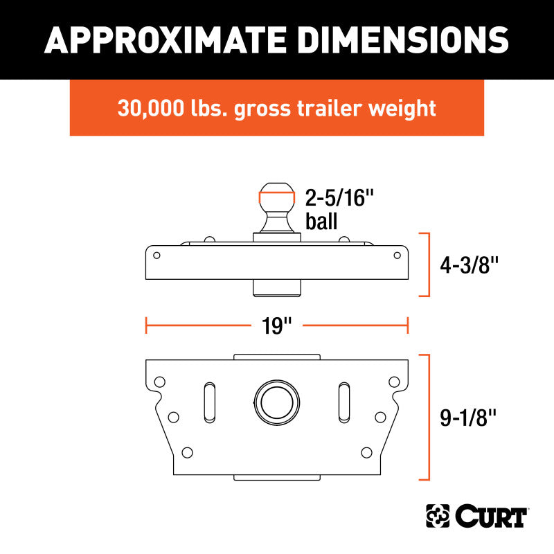 Curt 13-17 Ram 3500 OEM-Style Gooseneck Hitch