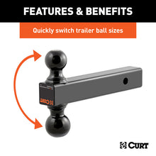 Load image into Gallery viewer, Curt Multi-Ball Mount (2in Solid Shank 2in &amp; 2-5/16in Black Balls)