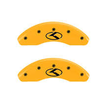 Load image into Gallery viewer, MGP 4 Caliper Covers Engraved Front &amp; Rear Circle K/Kia Yellow finish black ch