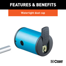 Load image into Gallery viewer, Curt Right-Angle Hitch &amp; Coupler Lock Set (2in Receiver 1in to 3in Latch)