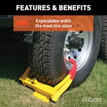 Load image into Gallery viewer, Curt Wheel Chock Lock (Yellow Powder Coat)